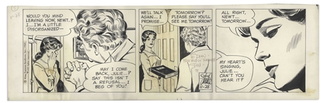 The Heart of Juliet Jones 1969 Comic Strip Hand-Drawn & Signed by Stan Drake
